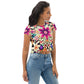 DMV 0307 Floral All-Over Print Crop Tee