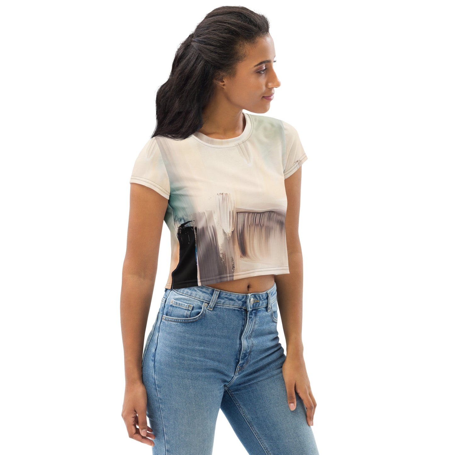 DMV 1352 Avant Garde All-Over Print Crop Tee