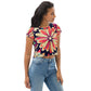 DMV 1525 Floral All-Over Print Crop Tee