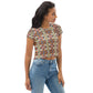 DMV 0157 Geo Boho All-Over Print Crop Tee