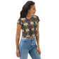 DMV 0406 Conceptual Artsy All-Over Print Crop Tee