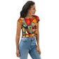 DMV 0298 Retro Art All-Over Print Crop Tee