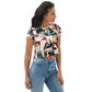 DMV 0508 Abstract Art All-Over Print Crop Tee