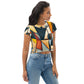 DMV 0433 Abstract Art All-Over Print Crop Tee