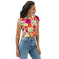 DMV 0424 Floral All-Over Print Crop Tee