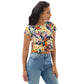 DMV 0513 Floral All-Over Print Crop Tee