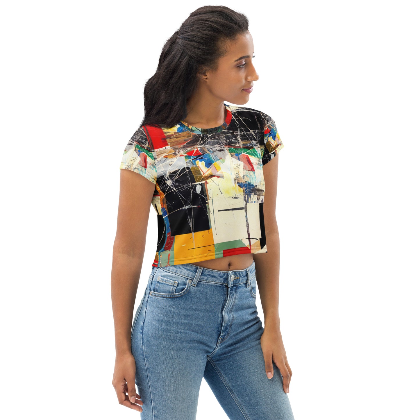 DMV 1547 Avant Garde All-Over Print Crop Tee