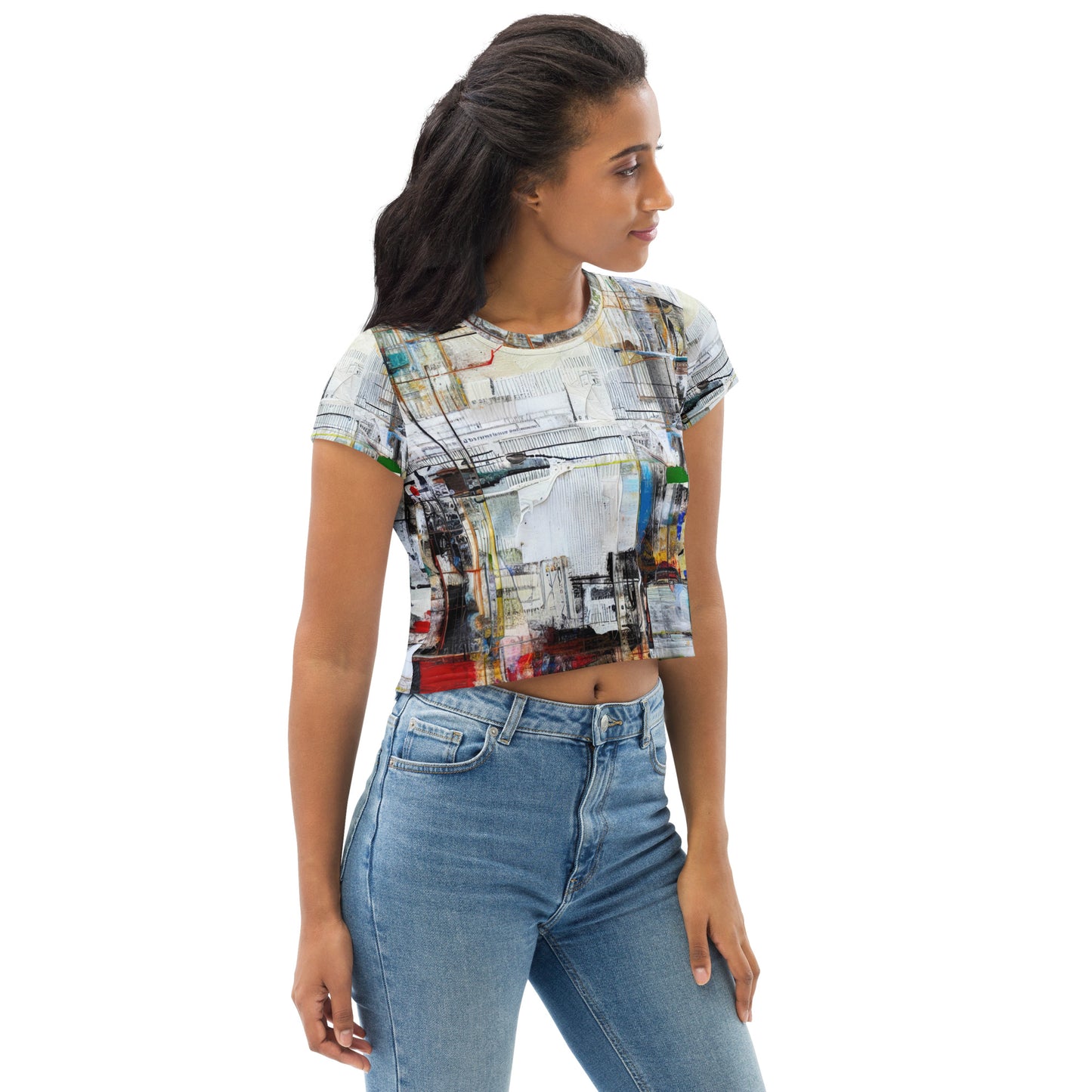 DMV 0748 Avant Garde All-Over Print Crop Tee