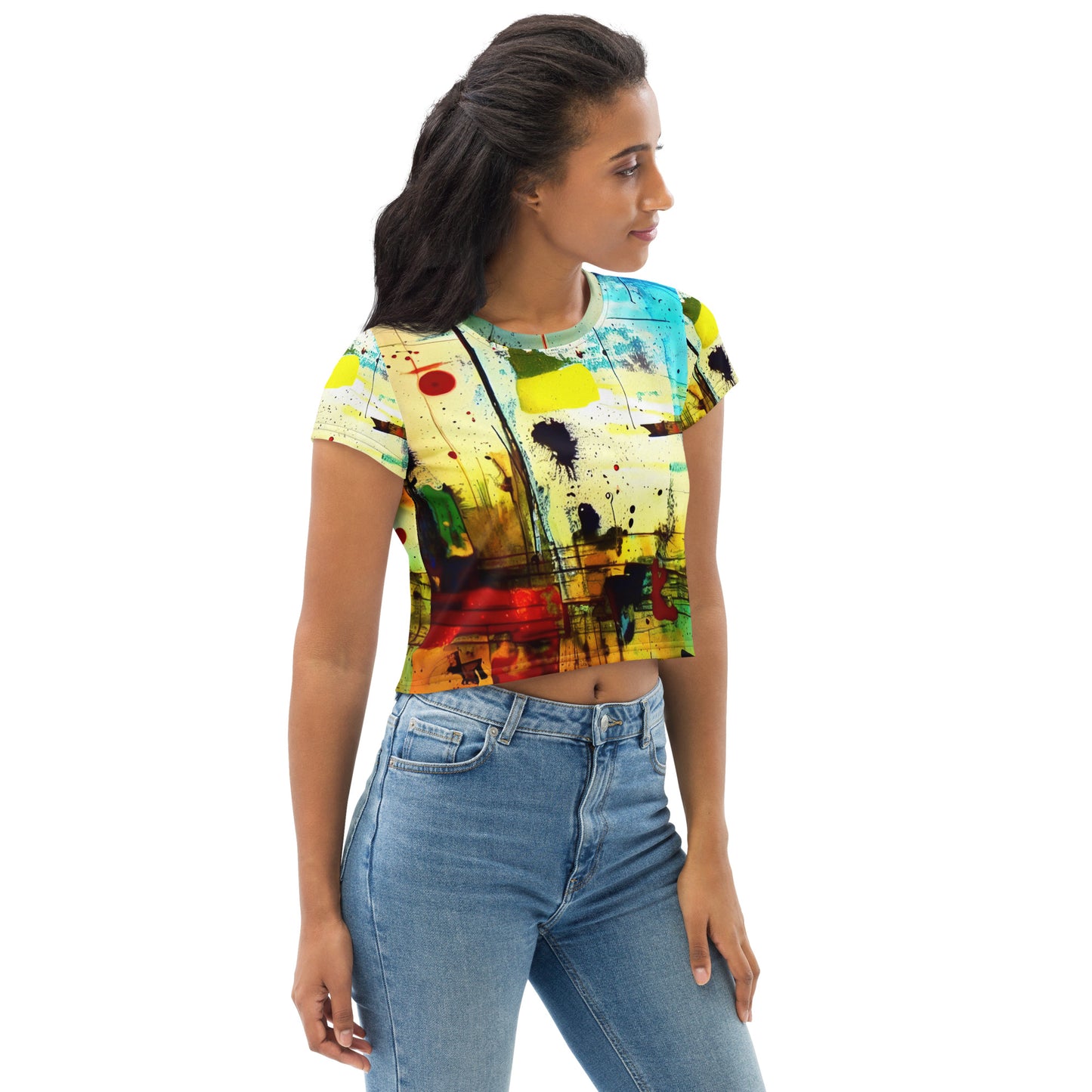 DMV 1217 Avant Garde All-Over Print Crop Tee