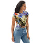 DMV 1157 Floral All-Over Print Crop Tee