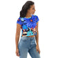 DMV 0368 Floral All-Over Print Crop Tee