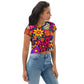 DMV 1277 Floral All-Over Print Crop Tee