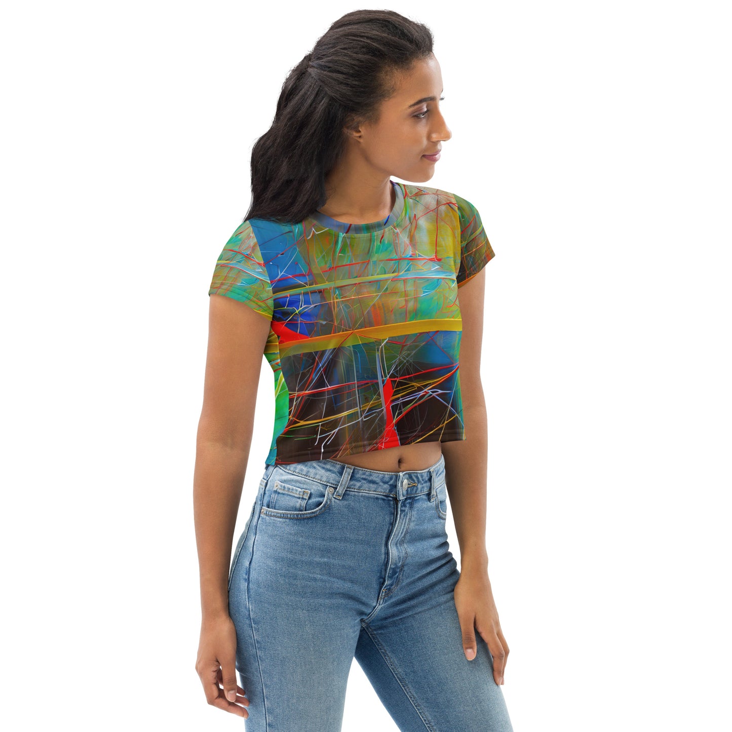 DMV 2125 Avant Garde All-Over Print Crop Tee