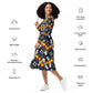 DMV 1314 Vintage Artsy All-over print long sleeve midi dress