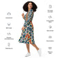 DMV 1430 Vintage Artsy All-over print long sleeve midi dress