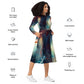 DMV 0853 Avant Garde All-over print long sleeve midi dress