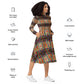 DMV 0825 Avant Garde Artsy All-over print long sleeve midi dress