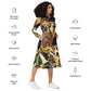 DMV 1133 Retro Art All-over print long sleeve midi dress