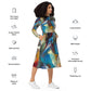 DMV 1266 Avant Garde All-over print long sleeve midi dress