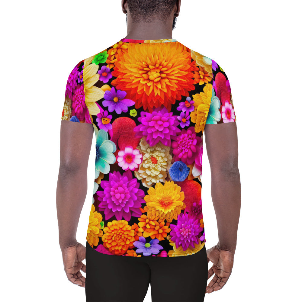 DMV 0238 Floral All-Over Print Men's Athletic T-shirt