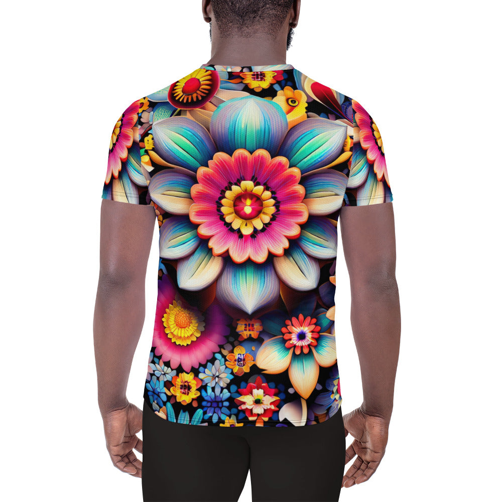 DMV 0219 Floral All-Over Print Men's Athletic T-shirt