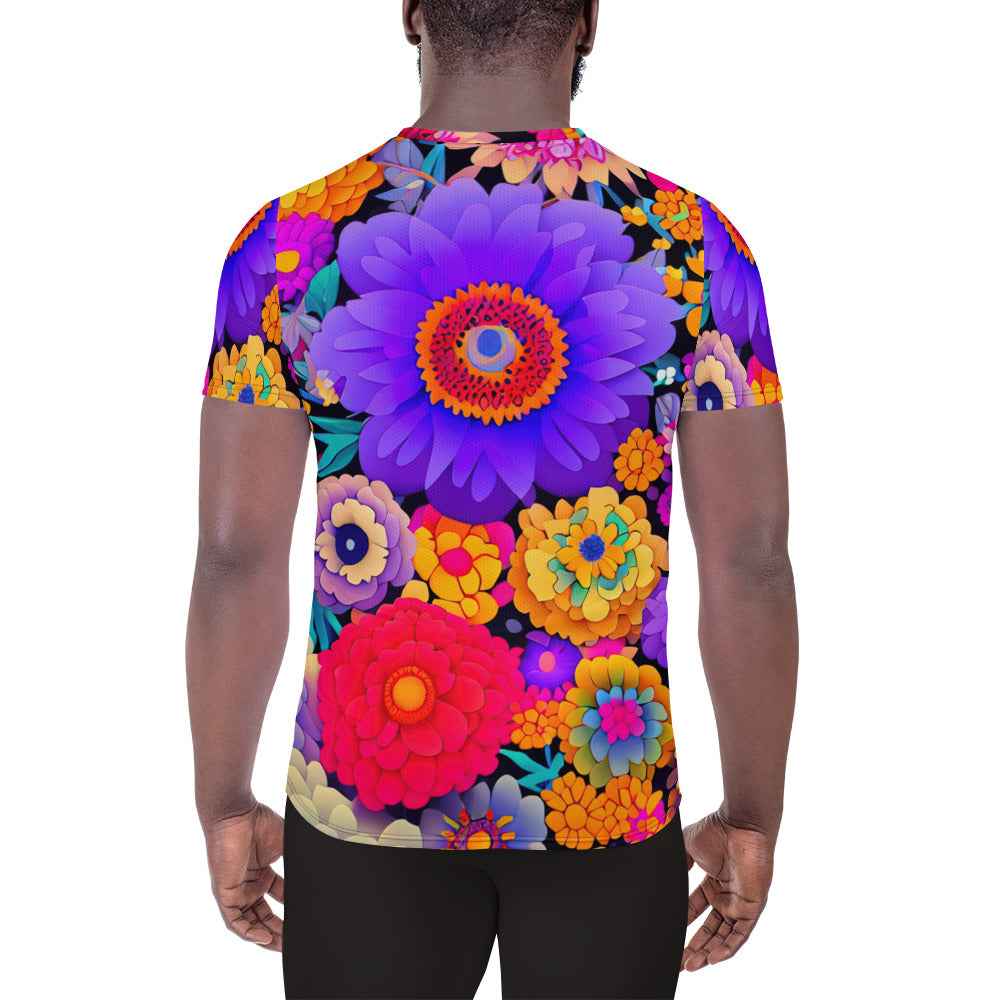 DMV 0220 Floral All-Over Print Men's Athletic T-shirt