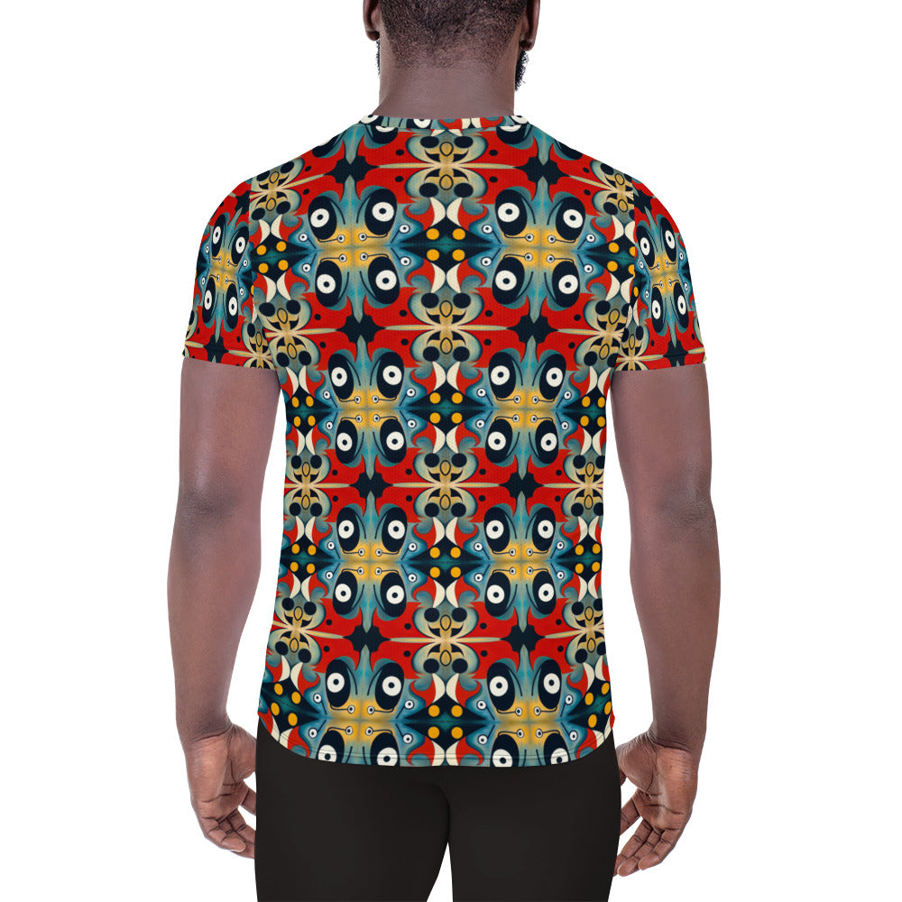 DMV 0269 Vintage Artsy All-Over Print Men's Athletic T-shirt