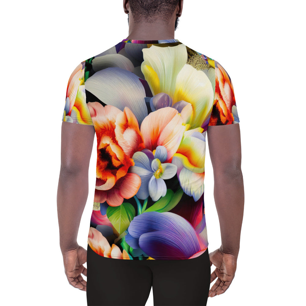 DMV 0081 Floral All-Over Print Men's Athletic T-shirt