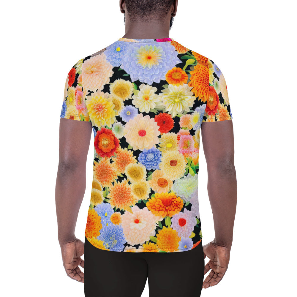 DMV 0004 Floral All-Over Print Men's Athletic T-shirt