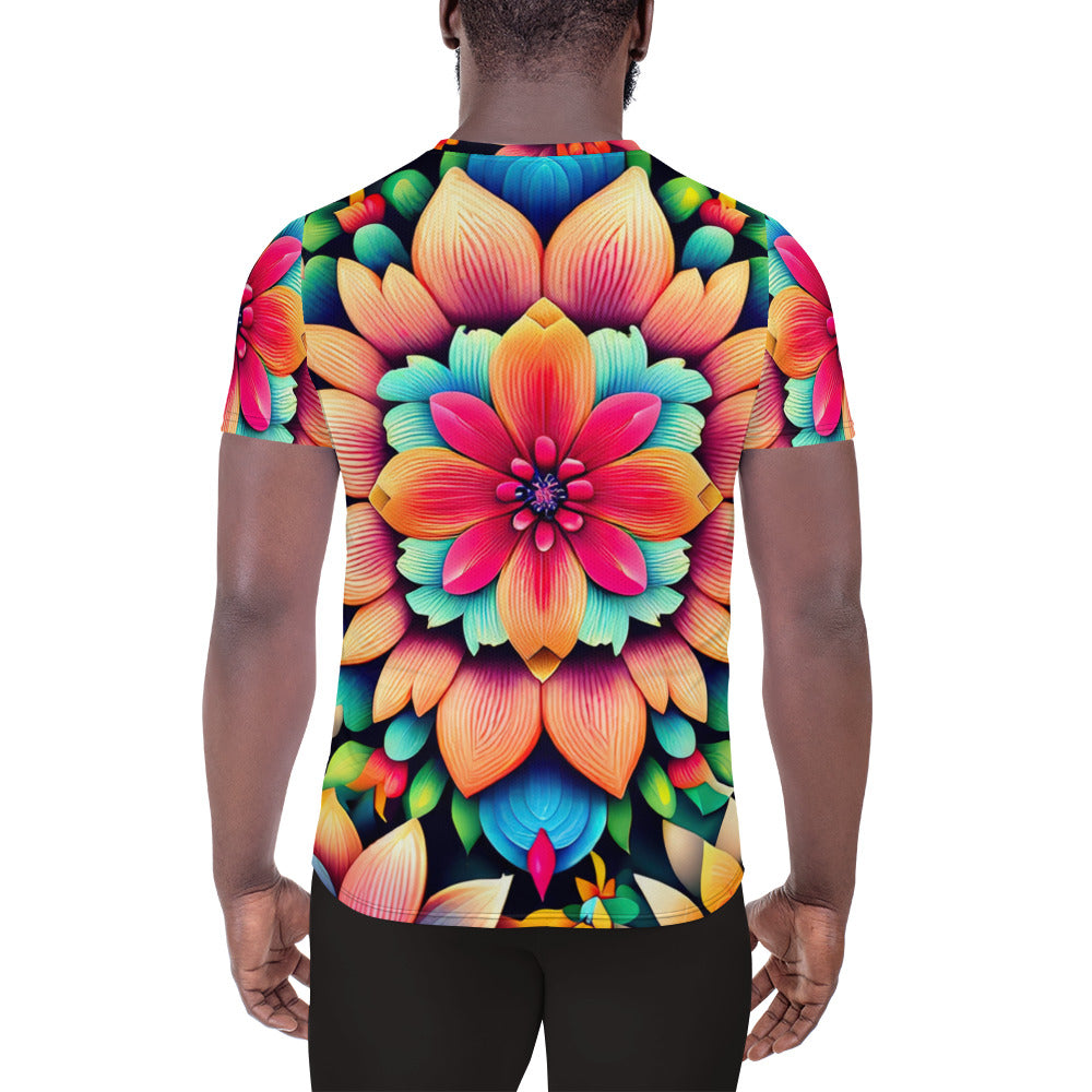 DMV 0020 Floral All-Over Print Men's Athletic T-shirt