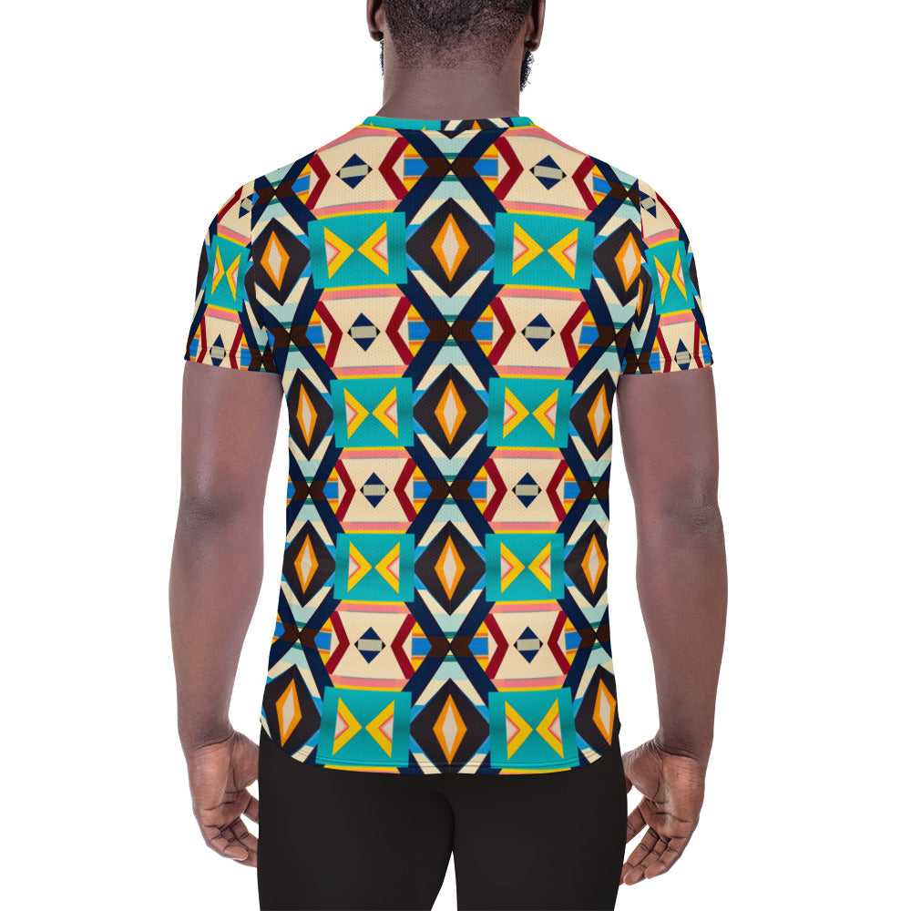 DMV 0111 Classic Boho All-Over Print Men's Athletic T-shirt