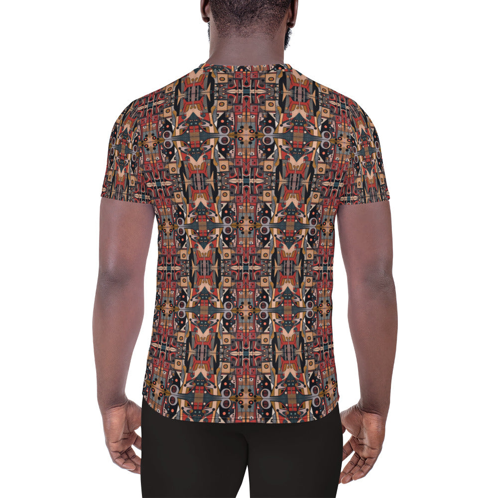 DMV 0266 Classic Boho All-Over Print Men's Athletic T-shirt