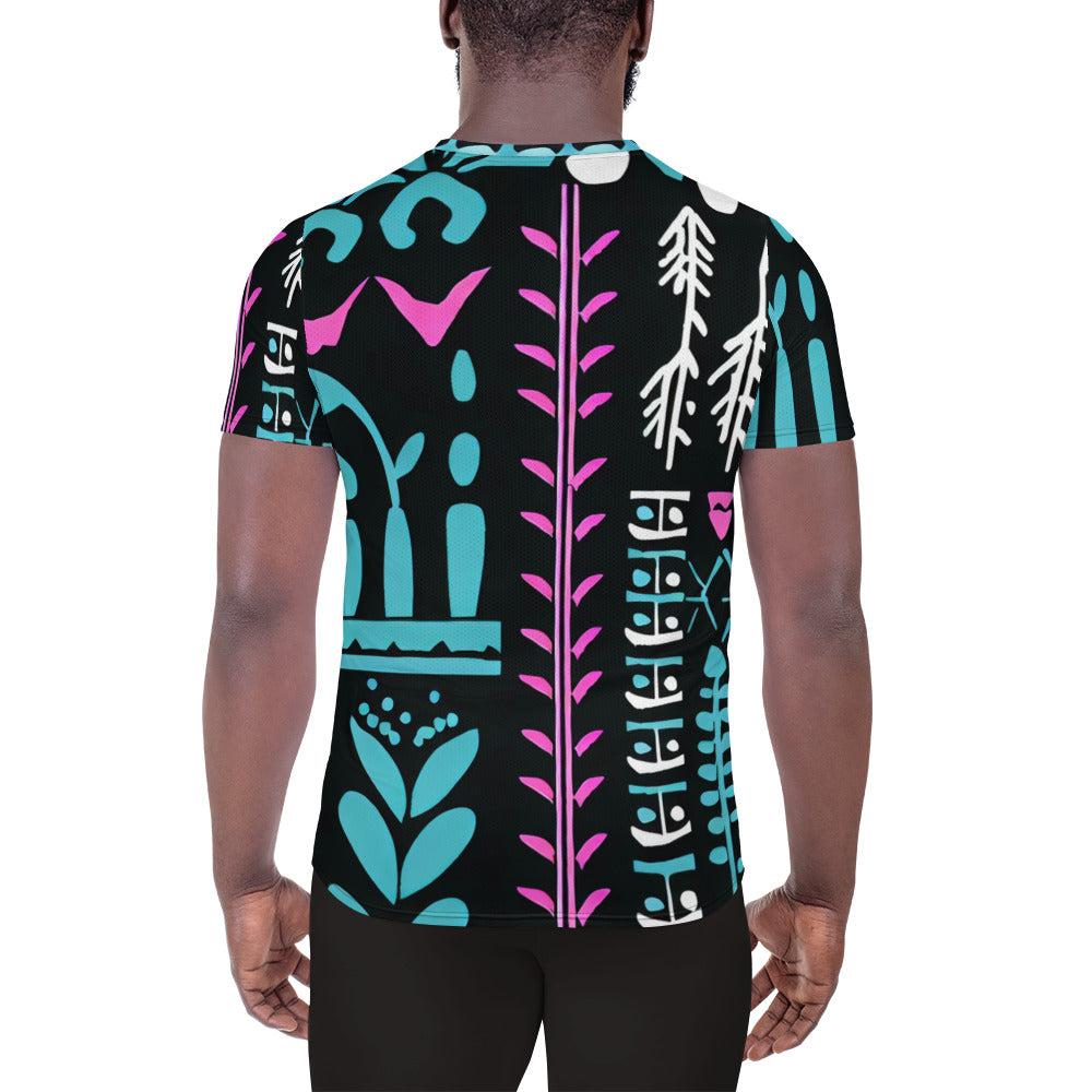 DMV 0122 Boho All-Over Print Men's Athletic T-shirt