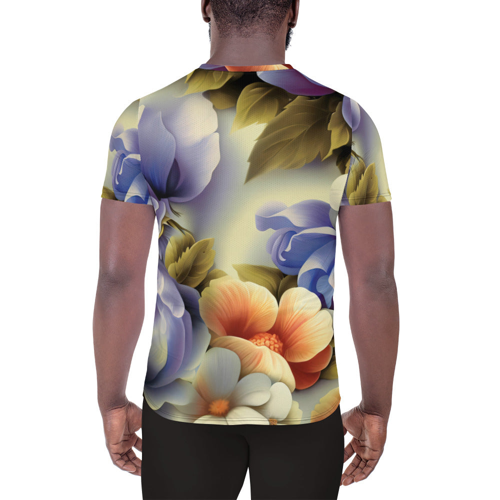 DMV 0109 Floral All-Over Print Men's Athletic T-shirt