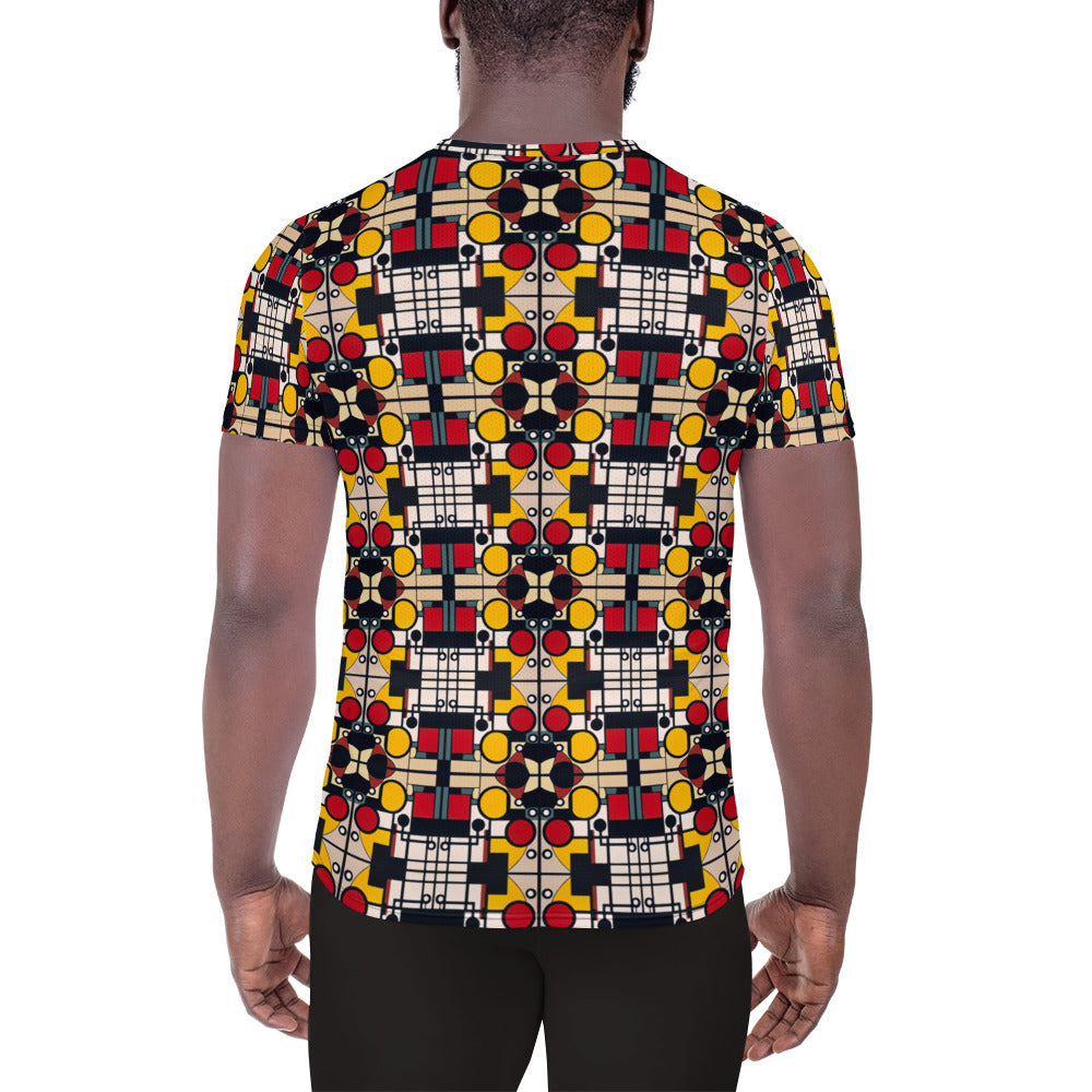 DMV 0142 Geo Boho All-Over Print Men's Athletic T-shirt