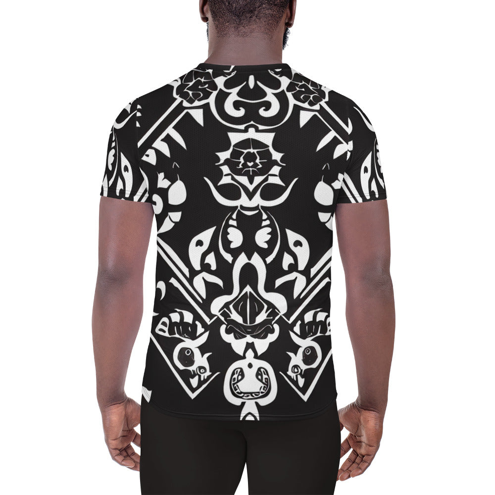 DMV 0140 Boho All-Over Print Men's Athletic T-shirt