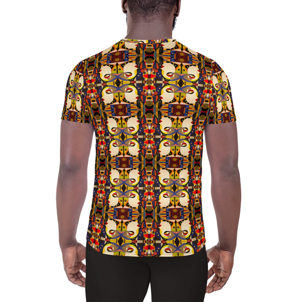 DMV 0176 Chic Boho All-Over Print Men's Athletic T-shirt