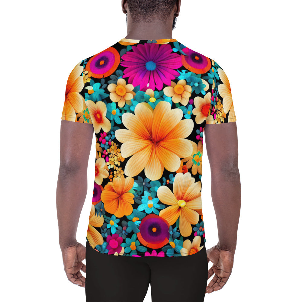 DMV 0259 Floral All-Over Print Men's Athletic T-shirt