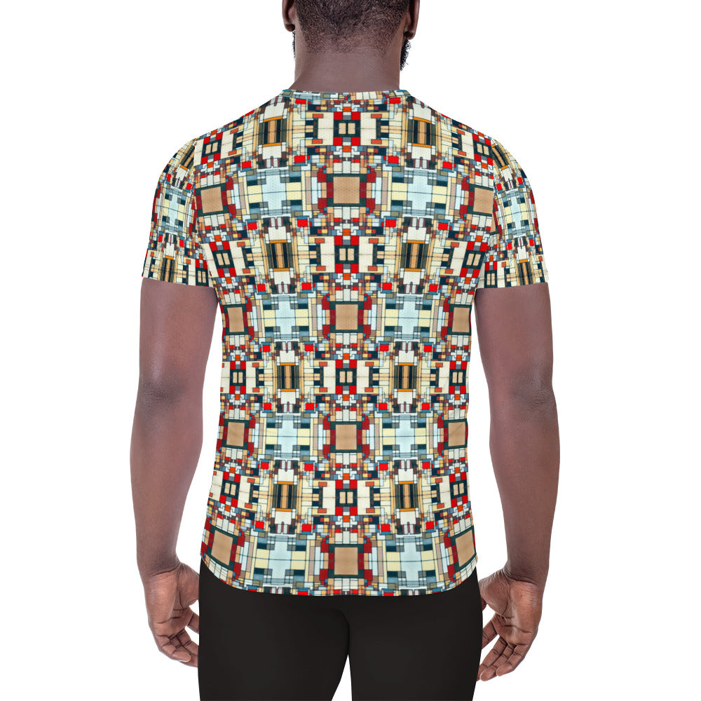 DMV 0184 Geo Boho All-Over Print Men's Athletic T-shirt