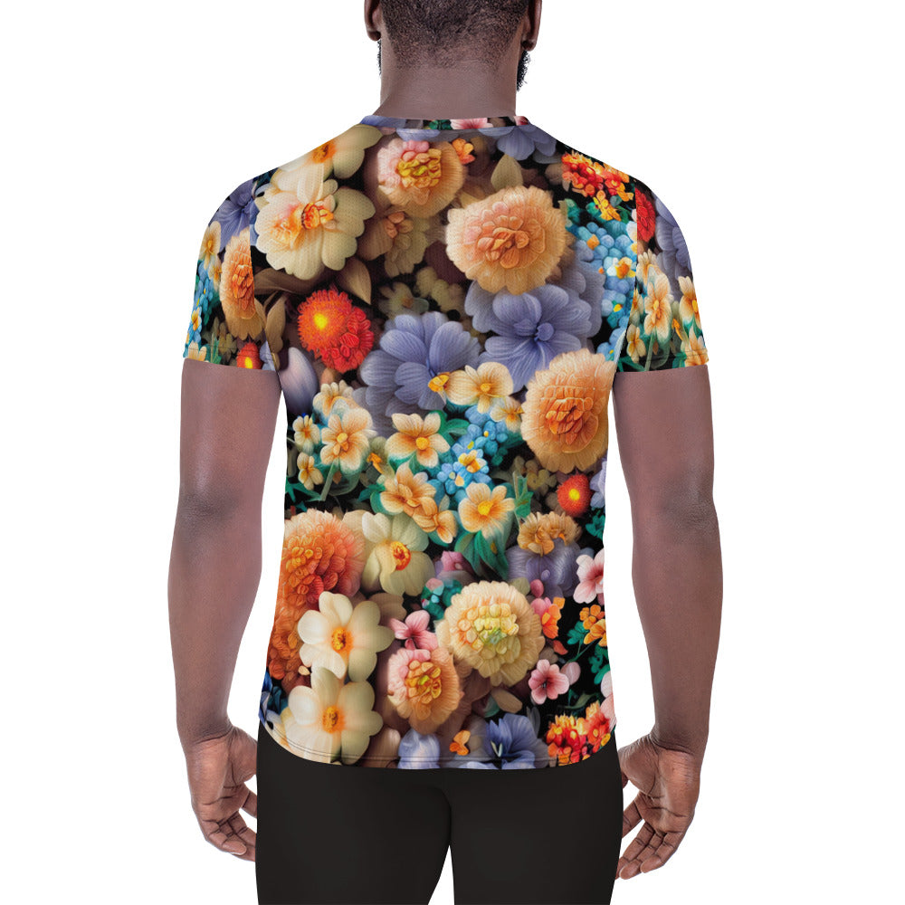 DMV 0302 Floral All-Over Print Men's Athletic T-shirt