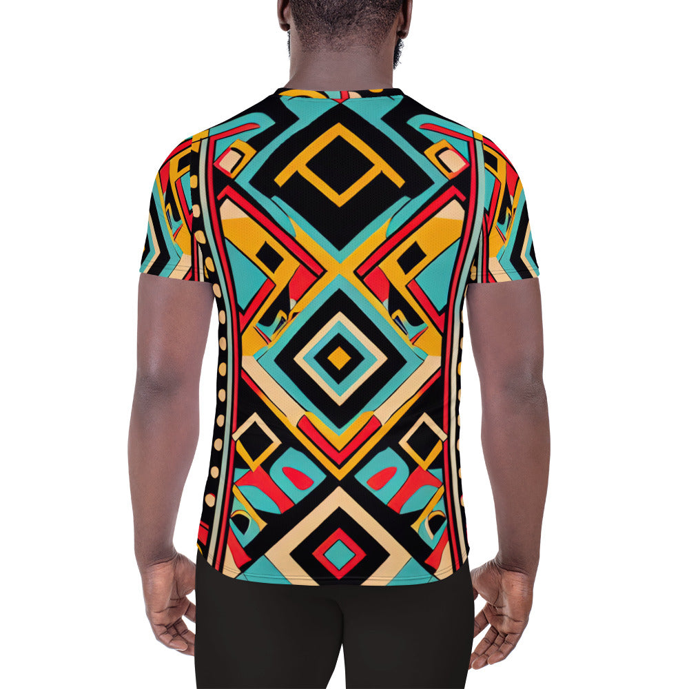 DMV 0155 Boho All-Over Print Men's Athletic T-shirt