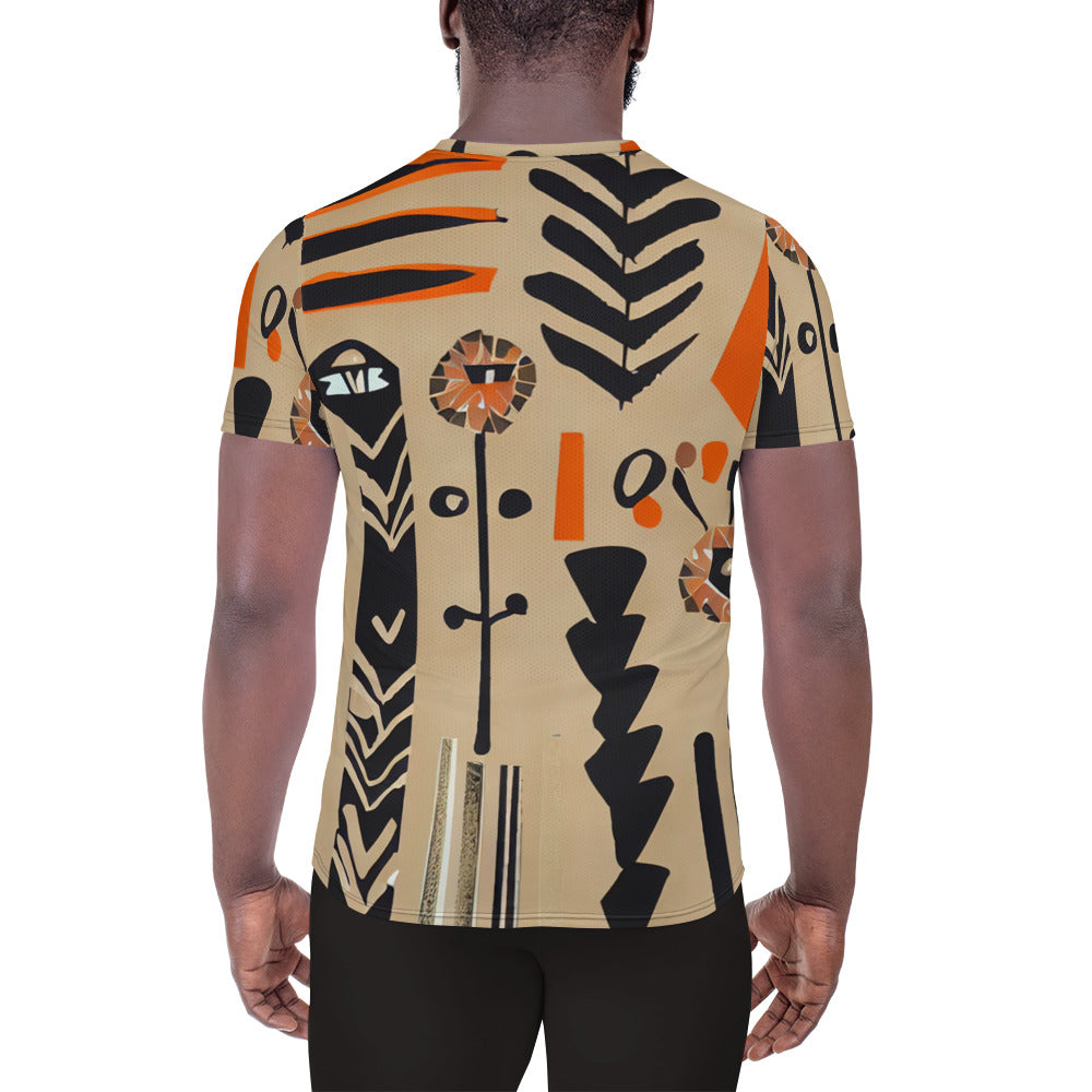 DMV 0202 Boho All-Over Print Men's Athletic T-shirt