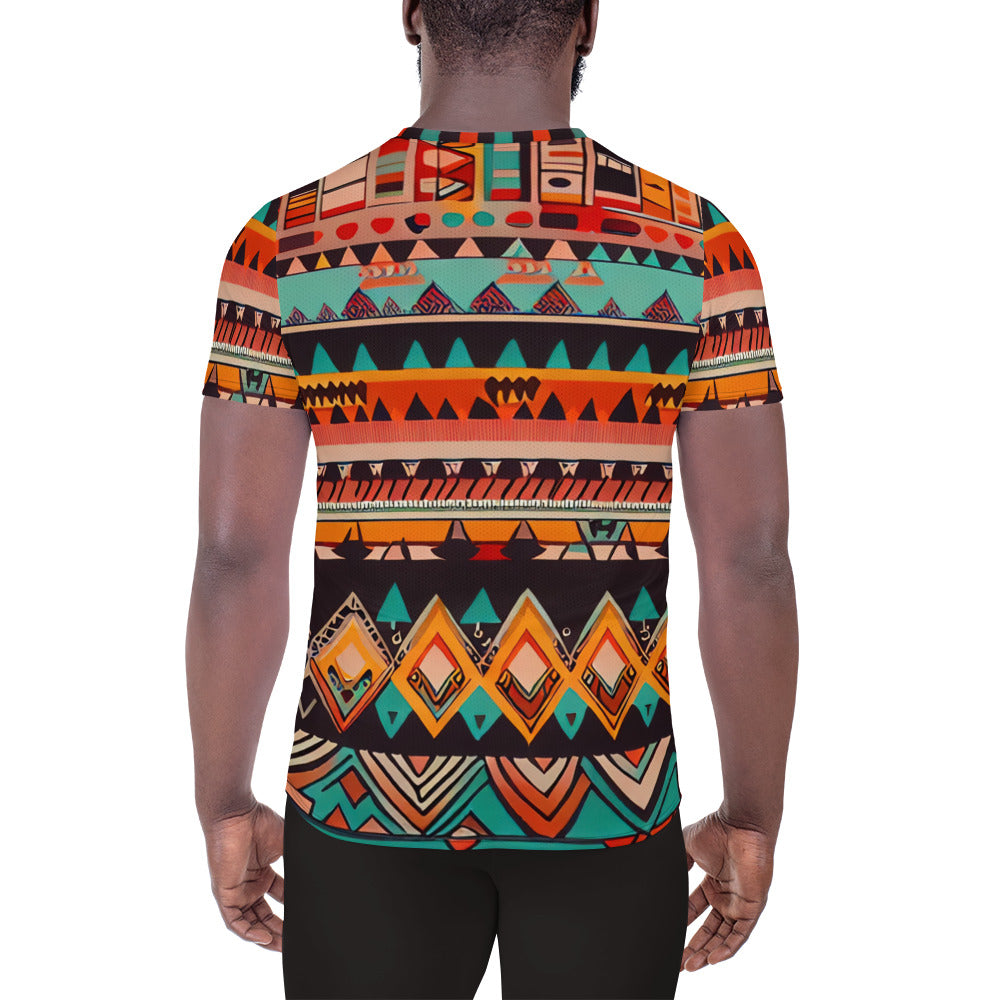 DMV 0415 Boho All-Over Print Men's Athletic T-shirt