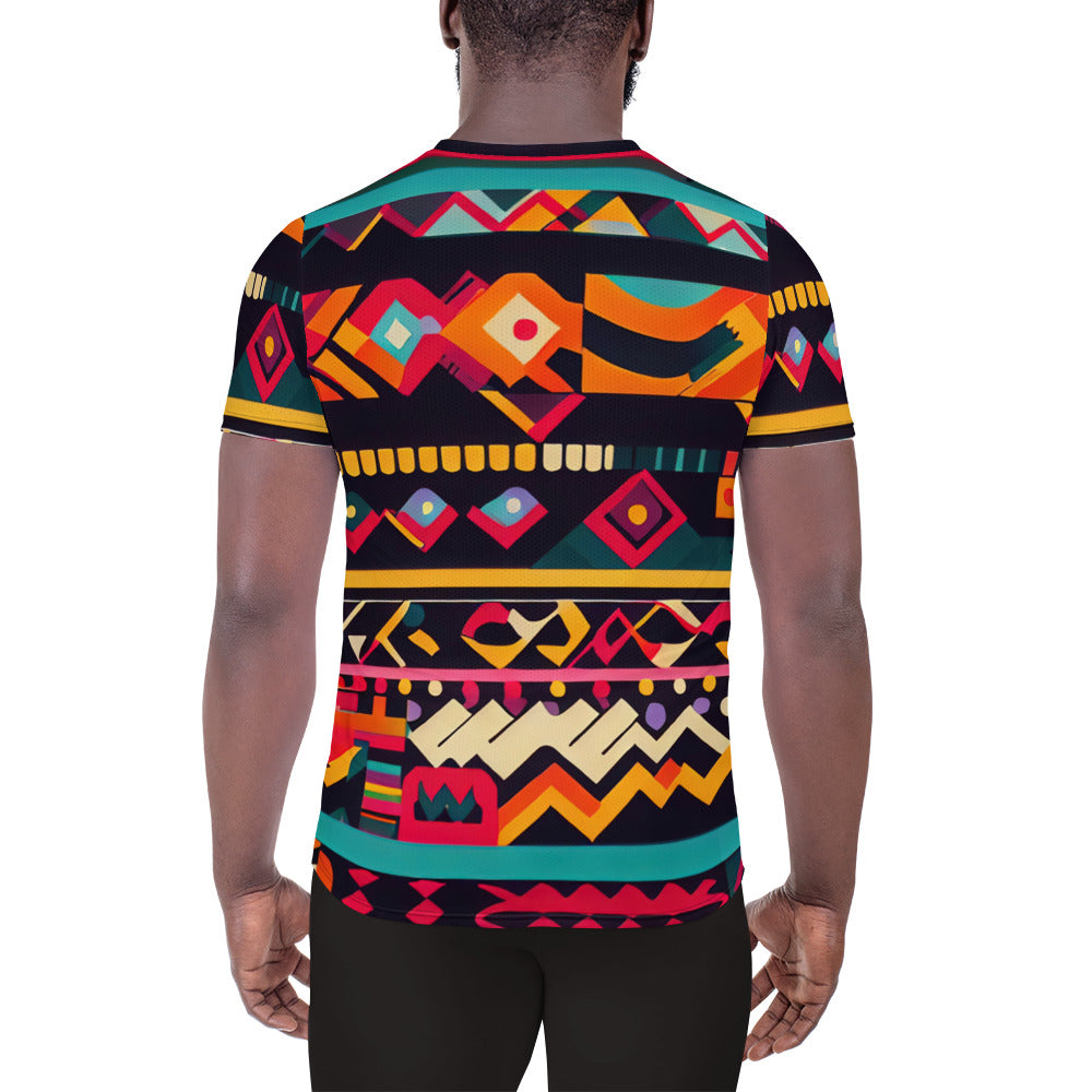 DMV 0409 Boho All-Over Print Men's Athletic T-shirt