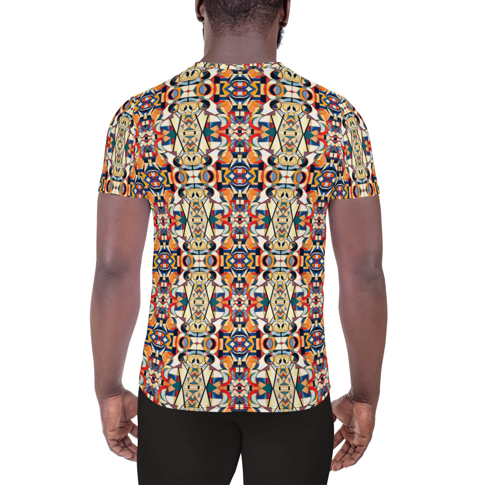 DMV 0157 Geo Boho All-Over Print Men's Athletic T-shirt