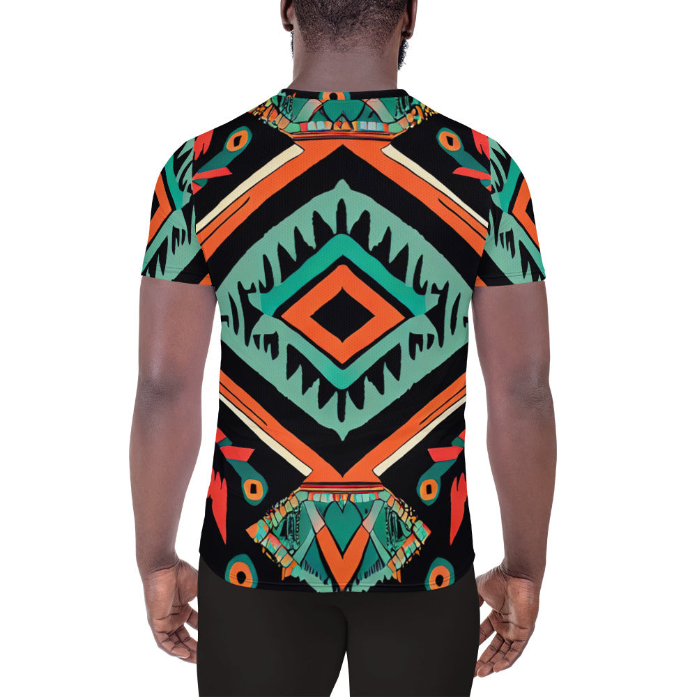 DMV 0154 Boho All-Over Print Men's Athletic T-shirt