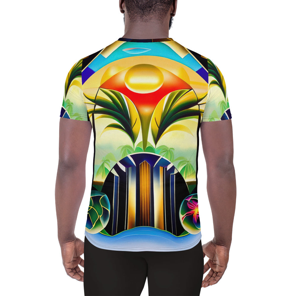 DMV 0258 Retro Art All-Over Print Men's Athletic T-shirt