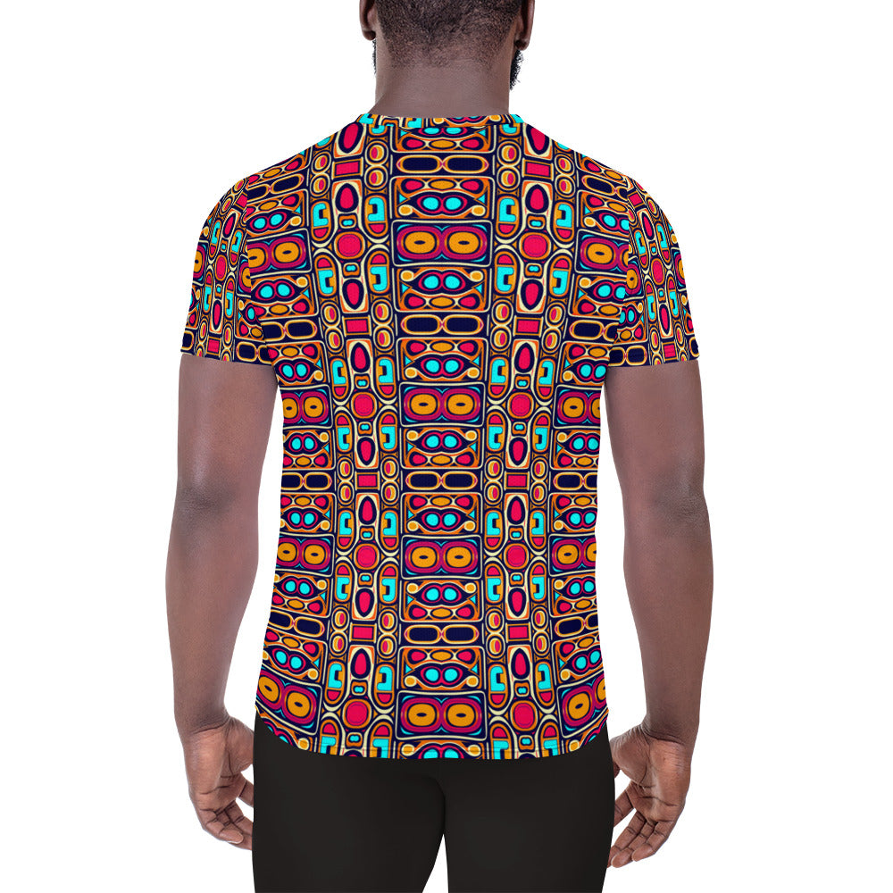 DMV 0185 Vintage Artsy All-Over Print Men's Athletic T-shirt