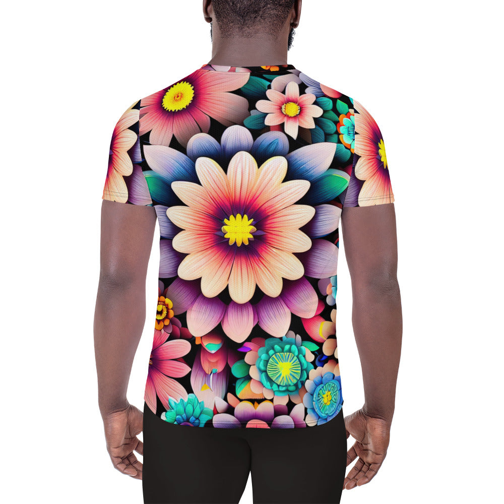 DMV 0515 Floral All-Over Print Men's Athletic T-shirt