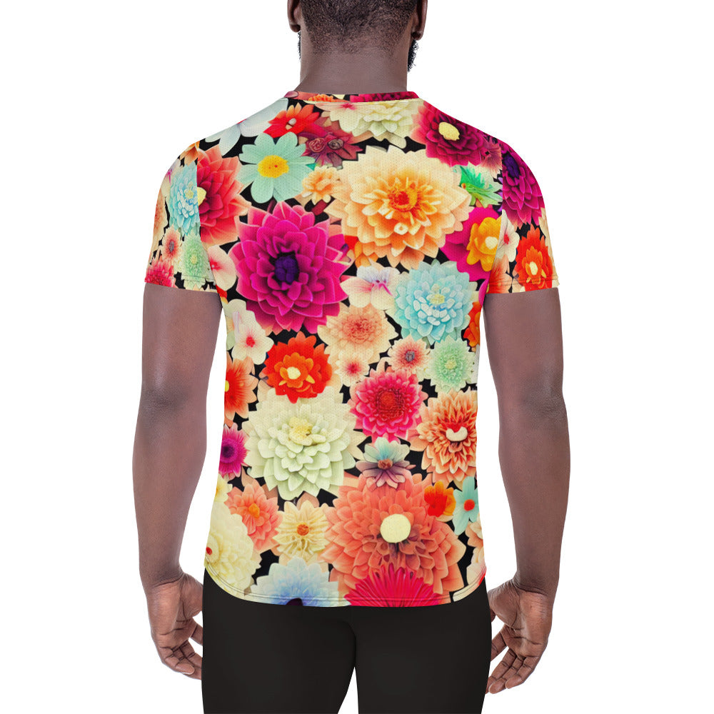 DMV 0424 Floral All-Over Print Men's Athletic T-shirt